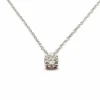 Collier solitaire diamant or blanc