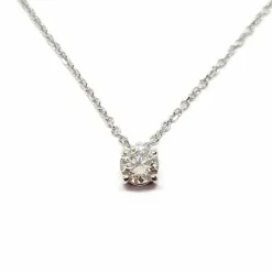 Collier solitaire diamant or blanc