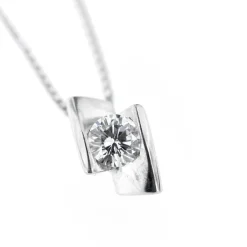 Collier solitaire diamant 0,45 ct