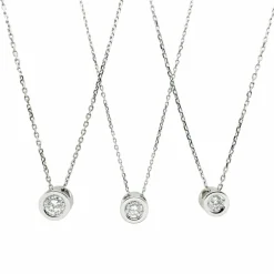 Collier solitaire diamant et or blanc