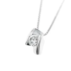 Collier solitaire diamant 0,45 ct