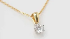 Collier solitaire or bicolore diamant