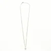 Collier solitaire or blanc et diamant