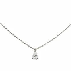 Collier Solitaire Or blanc Diamant