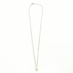 Collier solitaire or blanc et diamant