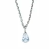 Collier solitaire or blanc et diamant poire 0.60 ct