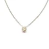 Collier solitaire or blanc diamant