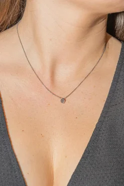 Collier Solitaire Or blanc Diamant