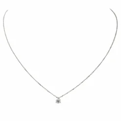 Collier Solitaire Or blanc Diamant