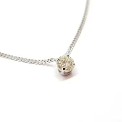 Collier solitaire or blanc diamant