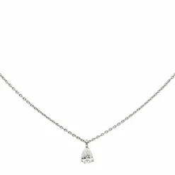 Collier Solitaire Or blanc Diamant