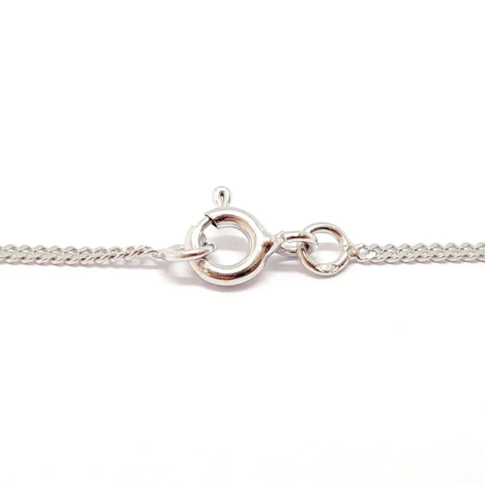 Collier solitaire or blanc diamant