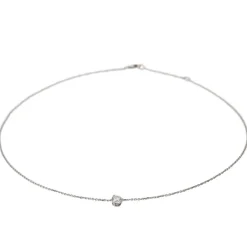 Collier Solitaire Or blanc Diamant