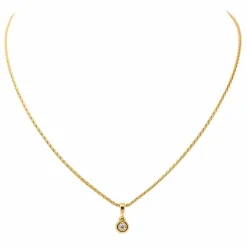 Collier Solitaire Or jaune Diamant