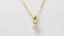 Collier solitaire Or jaune Diamant