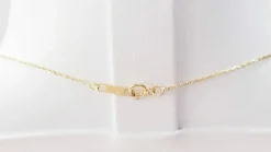 Collier solitaire or jaune topaze bleue