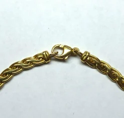 Collier souple en or jaune, maille double