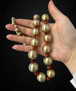 Collier sphères Or Corail
