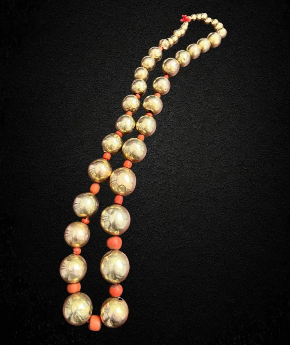 Collier sphères Or Corail