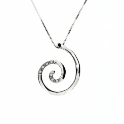 Collier spirale et diamants