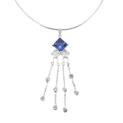 Collier Tanzanites et Diamants