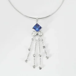 Collier Tanzanites et Diamants