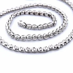 Collier « TENNIS » - Or blanc 18 carats