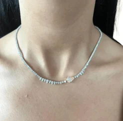 Collier tennis diamant jaune