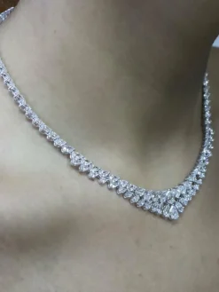 Collier tennis Diamants Poires et brillants