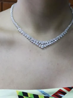 Collier tennis Diamants Poires et brillants