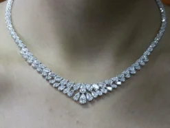 Collier tennis Diamants Poires et brillants