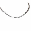 Collier tennis en or rose avec diamants poires sertis clos