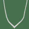 Collier Tennis or blanc et diamants