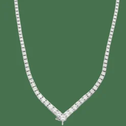 Collier Tennis or blanc et diamants