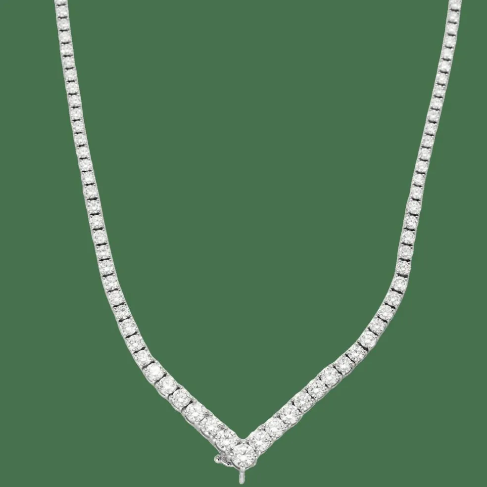 Collier Tennis or blanc et diamants