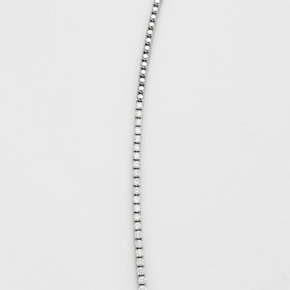 Collier Tennis or blanc et diamants