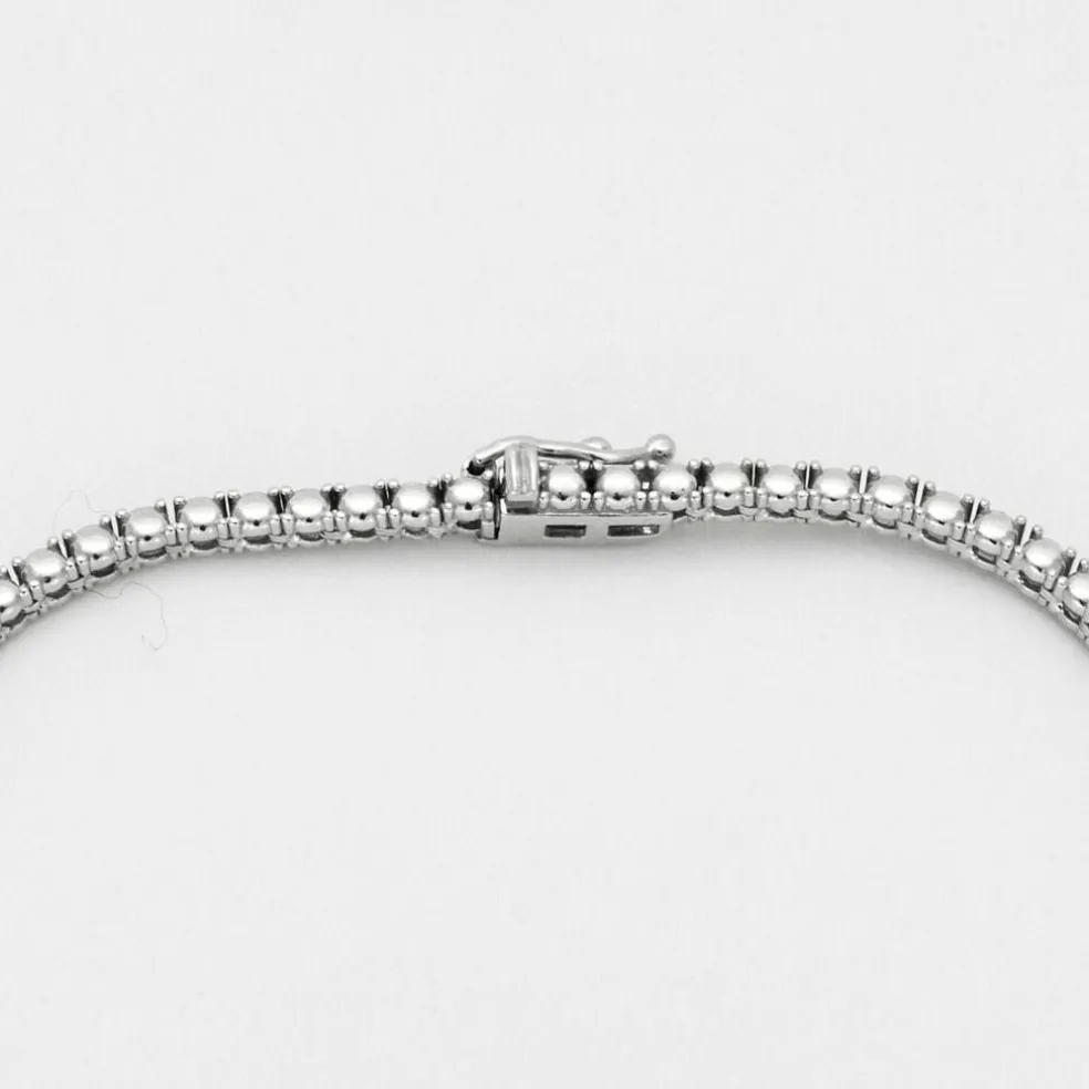 Collier Tennis or blanc et diamants