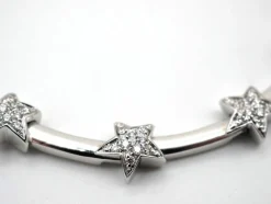 Collier étoile or blanc diamants