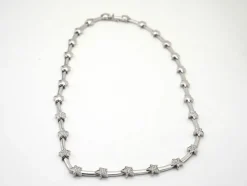 Collier étoile or blanc diamants