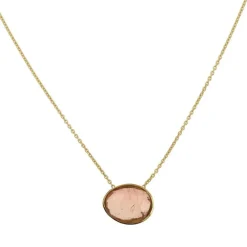 Collier Tourmaline Orangée Or Jaune