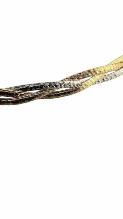 Collier tressé 2 ors semi rigide et flexible