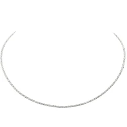 Collier Tressé Or blanc