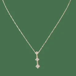Collier trilogie en or jaune et diamants princesse
