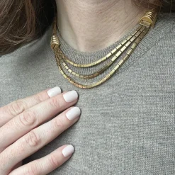 Collier trois rangs articulé Or jaune