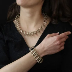 Collier tubogas en spirale vermeil