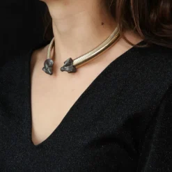 Collier tubogas et bélier vermeil