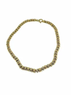 Collier tubulaire Urbino or jaune et or blanc