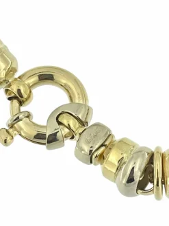 Collier tubulaire Urbino or jaune et or blanc