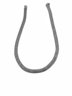 Collier Urbino or blanc à mailles tubulaires