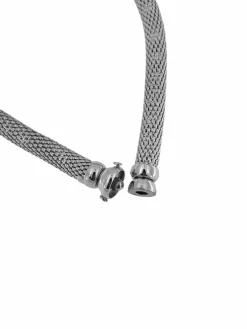 Collier Urbino or blanc à mailles tubulaires